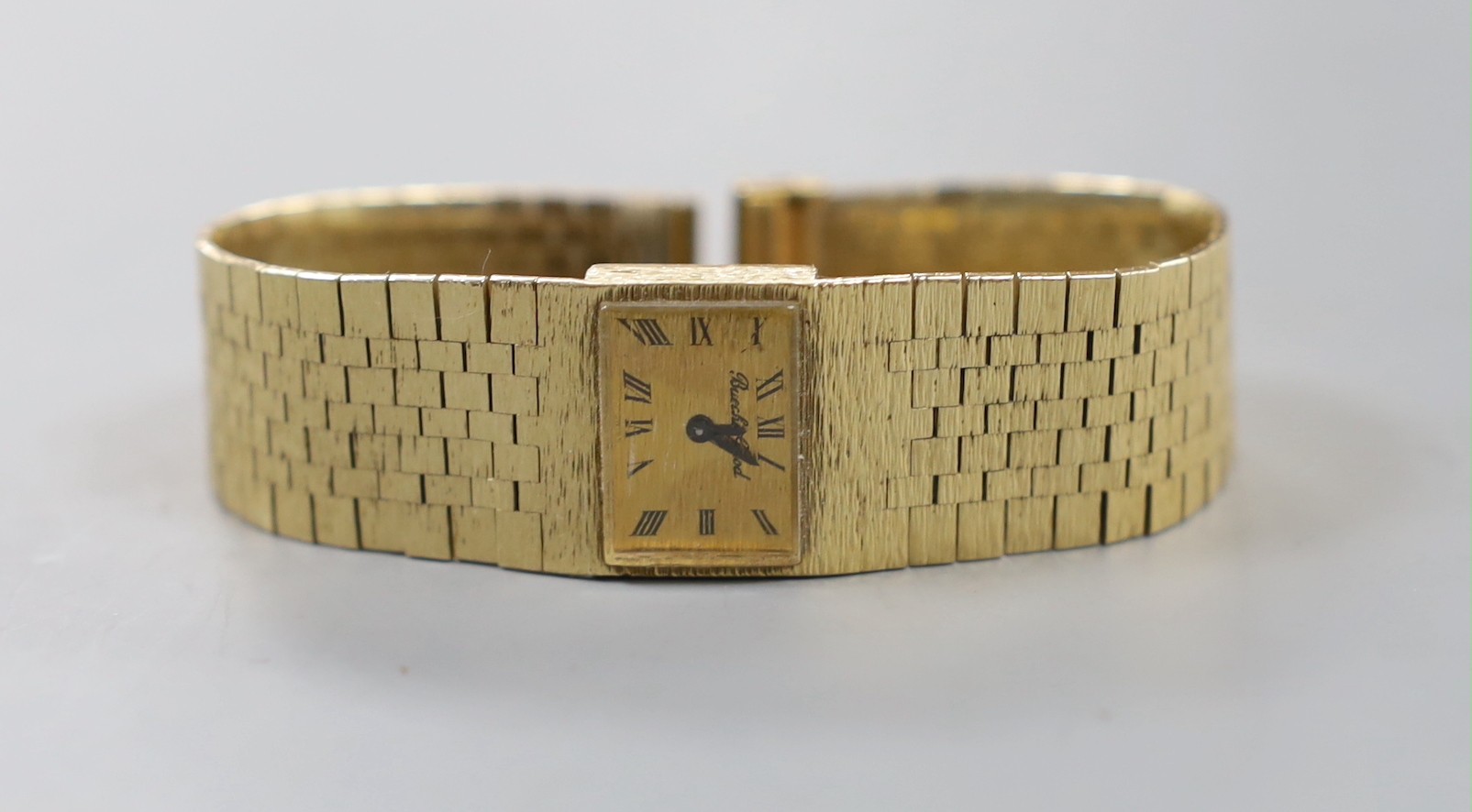 A lady's 1970's? 9ct gold Bueche Girod manual wind bracelet watch, 17cm